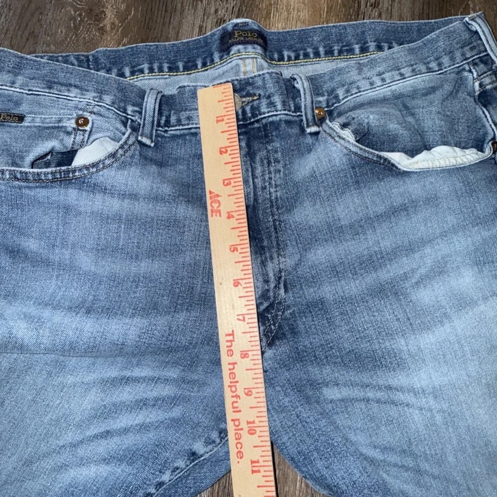 Polo Ralph Lauren Men's Distressed Blue Jeans 36x32 ( Fits 36x30)